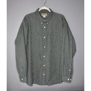 Duluth Trading Shirt Mens 2XL Green Blue Plaid Button Down Long Sleeve Casual